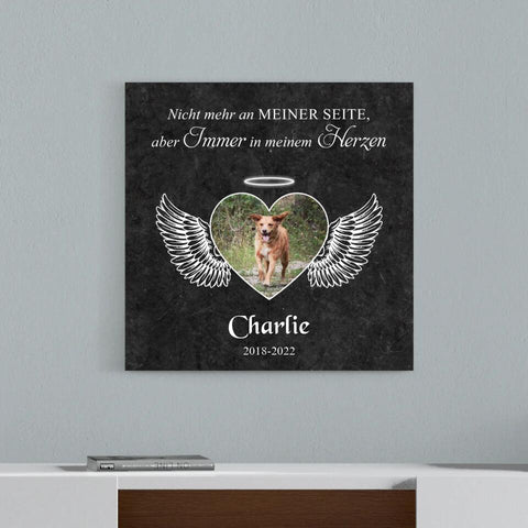 Personalisierte Leinwand - Engel Denkmal Herz