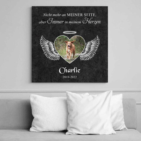Personalisierte Leinwand - Engel Denkmal Herz