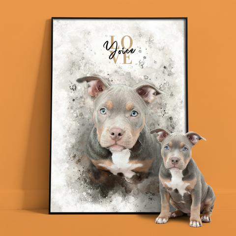 Personalisiertes Portrait Poster und Leinwand - Aquarell Stil