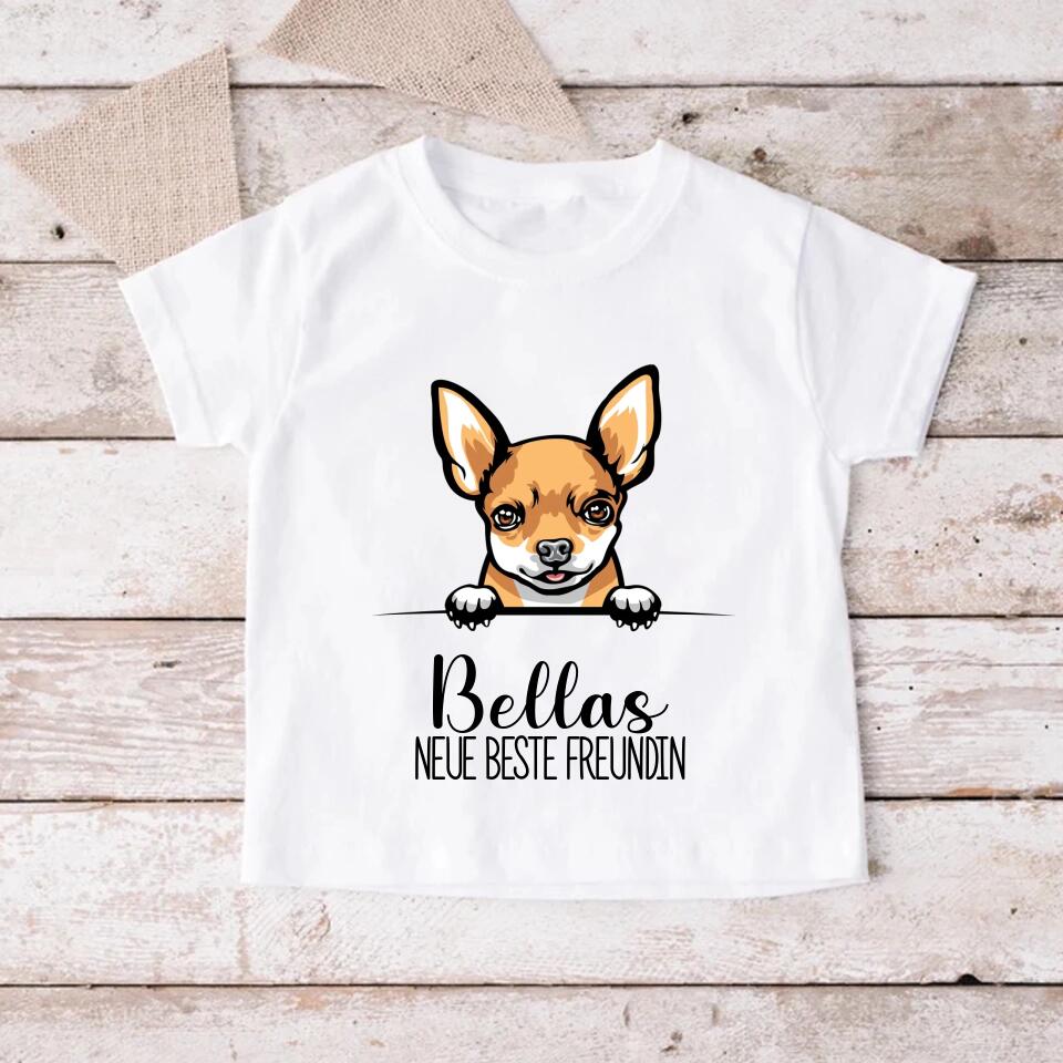 Neue beste Freundin - Personalisiertes Baby T-Shirt mit Haustier