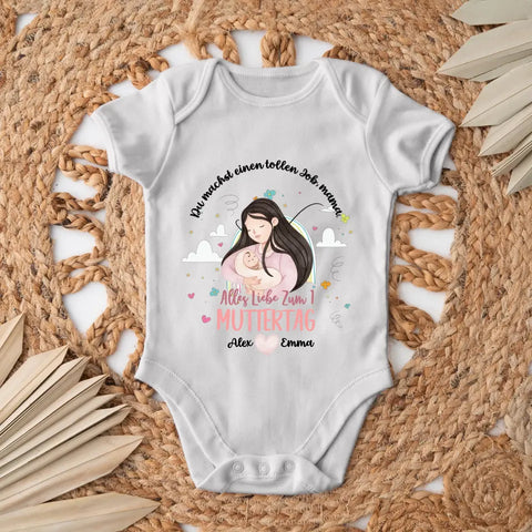 Beschützt von - Personalisierter Baby Body - Kurz - Muttertag