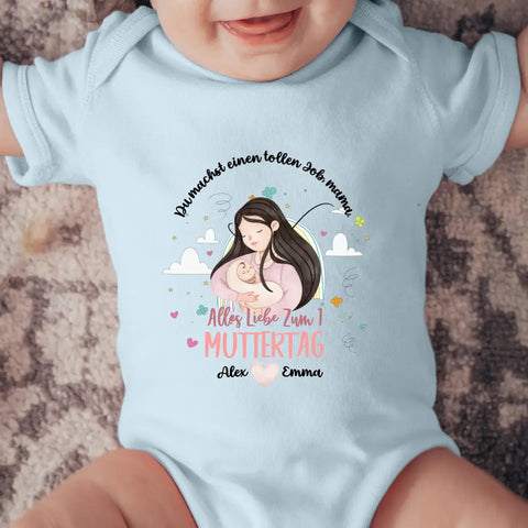 Beschützt von - Personalisierter Baby Body - Kurz - Muttertag