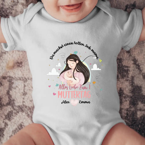 Beschützt von - Personalisierter Baby Body - Kurz - Muttertag