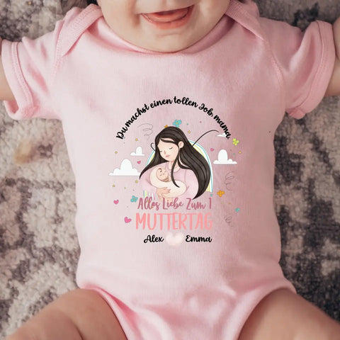 Beschützt von - Personalisierter Baby Body - Kurz - Muttertag