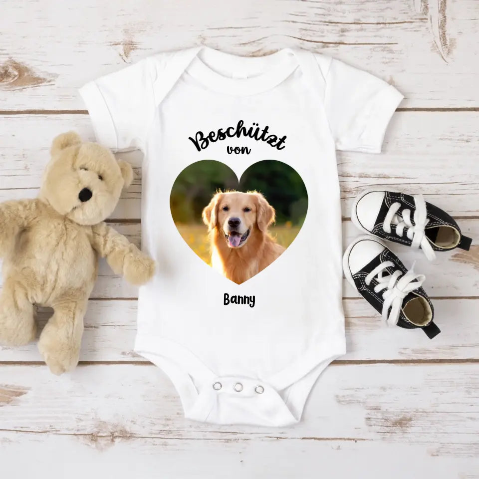 Beschütz von - Personalisierter Foto Baby Body
