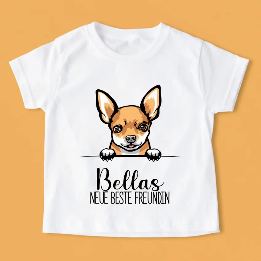 Neue beste Freundin - Personalisiertes Baby T-Shirt mit Haustier