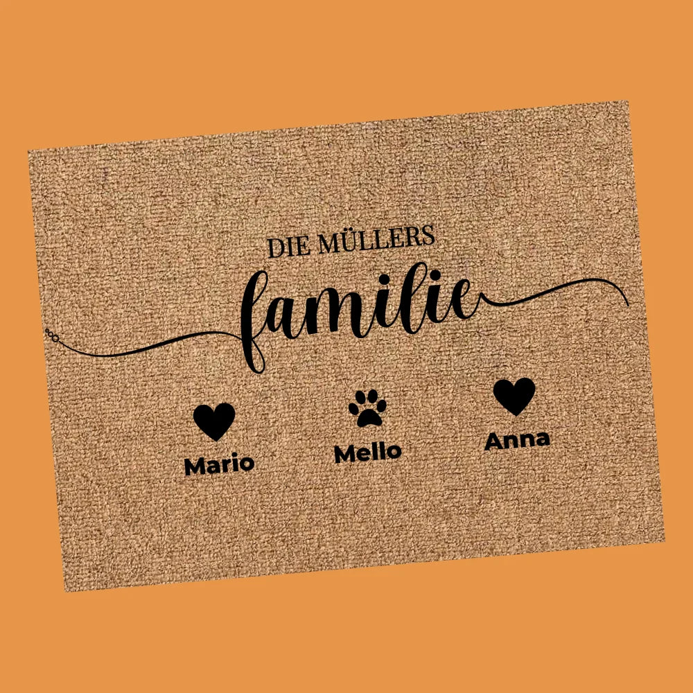 Familie - Personalisierte Fußmatte