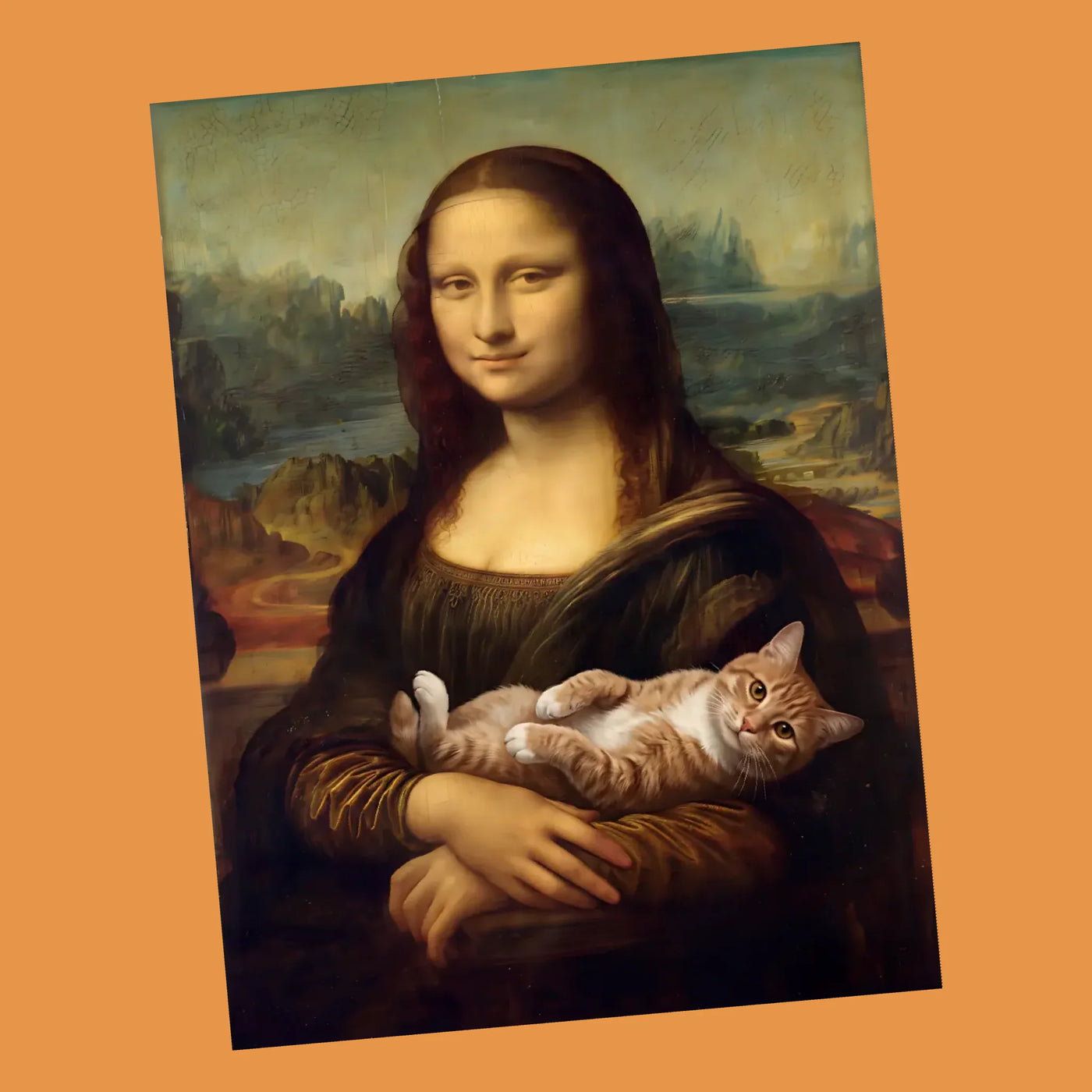 Mona Lisa mit Katze Stil