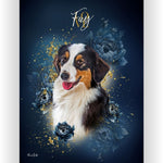 Personalisiertes Portrait - Gold Floral Exklusiv Stil