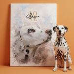 Personalisiertes Portrait Poster und Leinwand - Aquarell Stil