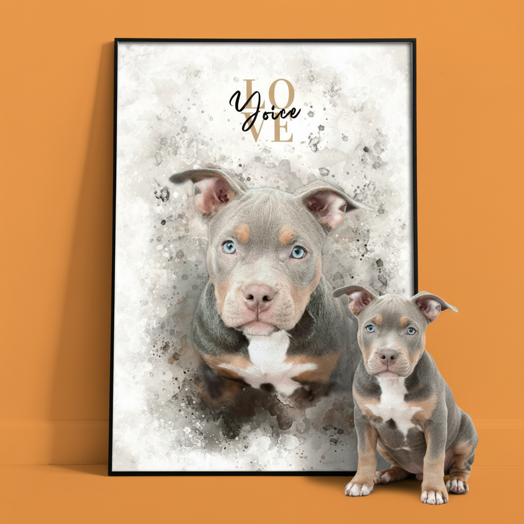 Personalisiertes Portrait Poster und Leinwand - Aquarell Stil