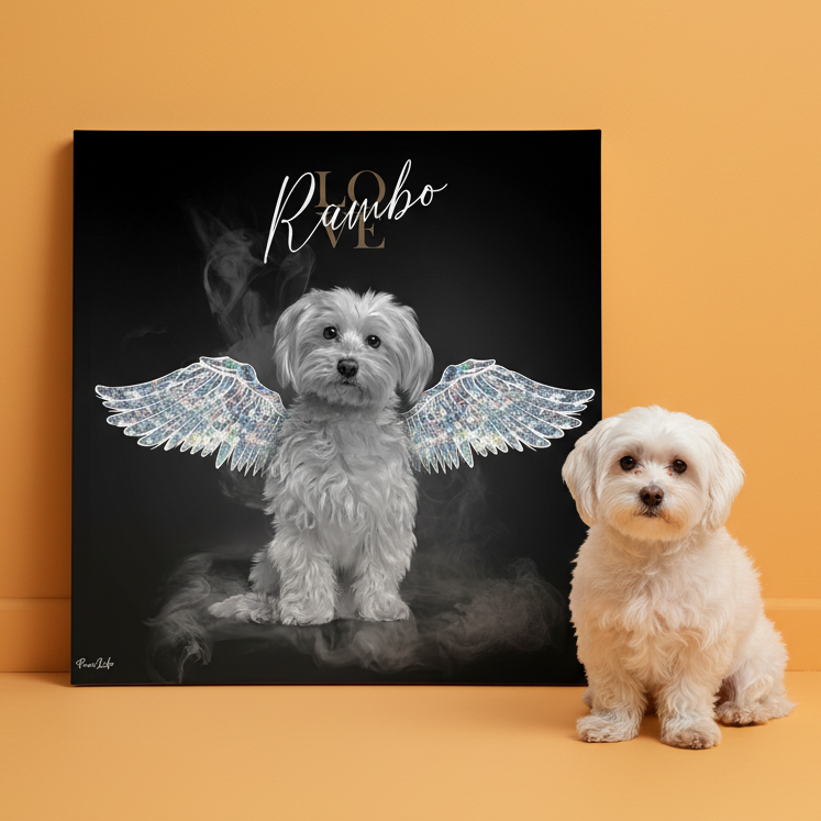 Personalisiertes Portrait - Diamant Engel Stil