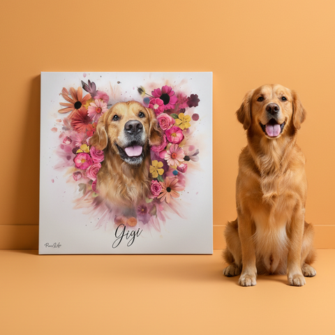 Personalisiertes Portrait - Floral Engel Stil