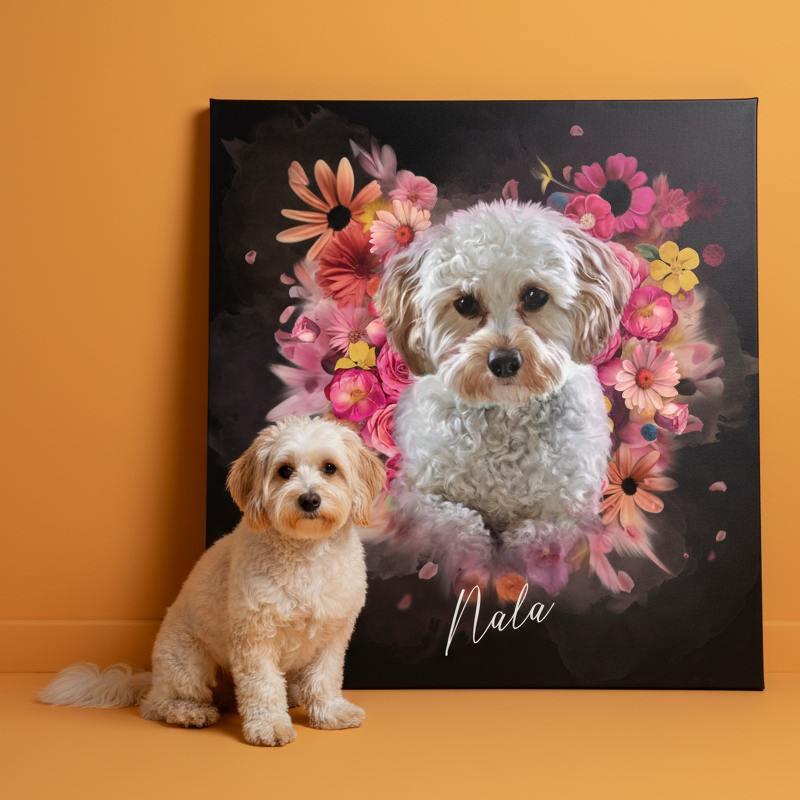 Personalisiertes Portrait - Floral Engel Stil