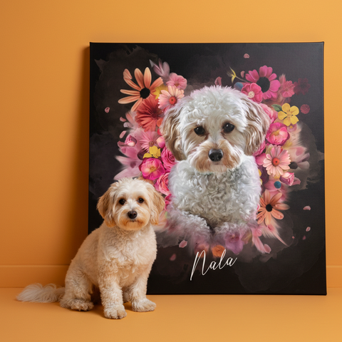 Personalisiertes Portrait - Floral Engel Stil