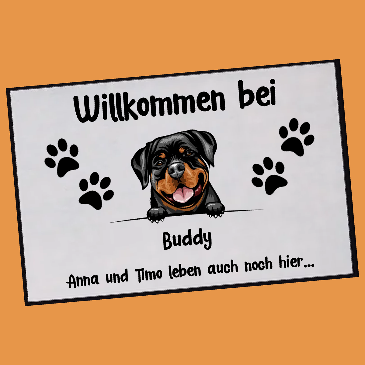 Personalisierte Fußmatte mit Gummirand