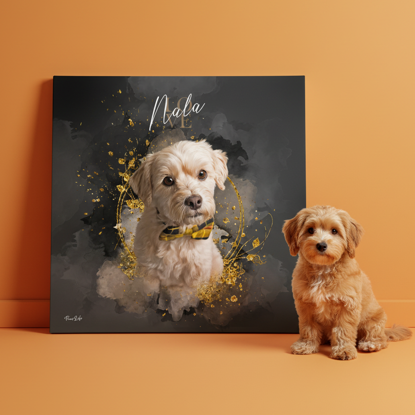Personalisiertes Portrait - Gold Aquarell Stil
