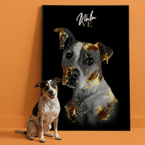 Personalisiertes Portrait Poster - Gold Stil
