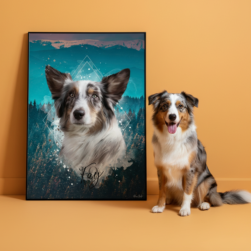 Personalisiertes Portrait Poster und Leinwand - Natur Stil