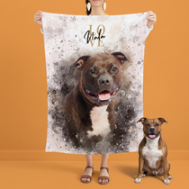 Personalisierte Portrait Decke – Aquarell Stil