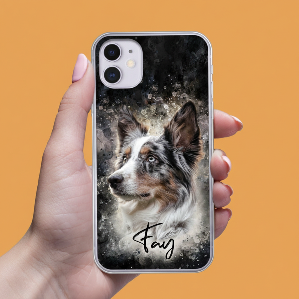 Personalisierte Portrait Handyhülle – Aquarell Stil