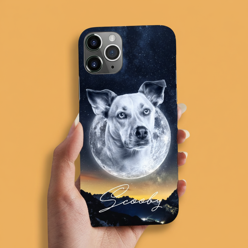 Personalisierte Portrait Handyhülle – Mond Stil