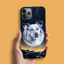 Personalisierte Portrait Handyhülle – Mond Stil
