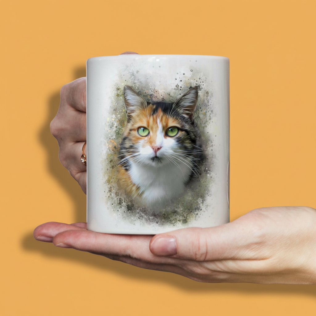 Personalisierte Portrait Tasse – Aquarell Stil
