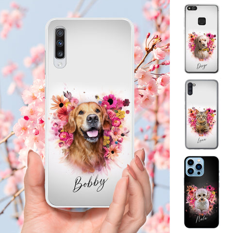 Personalisierte Portrait Handyhülle – Floral Engel Stil