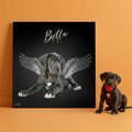 Personalisiertes Portrait - Silberner Engel Stil