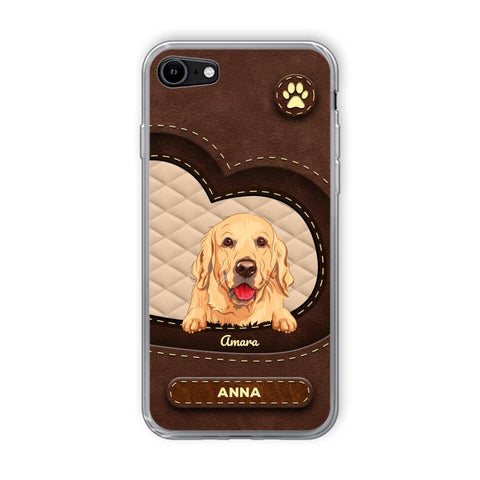 Personalisierte Handyhülle - Hunde & Katzen - Lederoptik