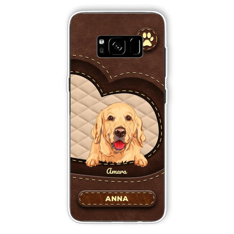 Personalisierte Handyhülle - Hunde & Katzen - Lederoptik