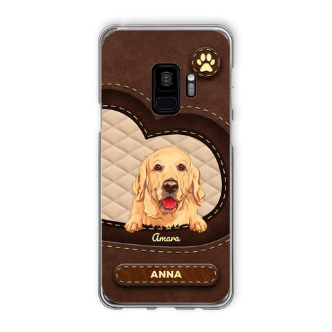 Personalisierte Handyhülle - Hunde & Katzen - Lederoptik
