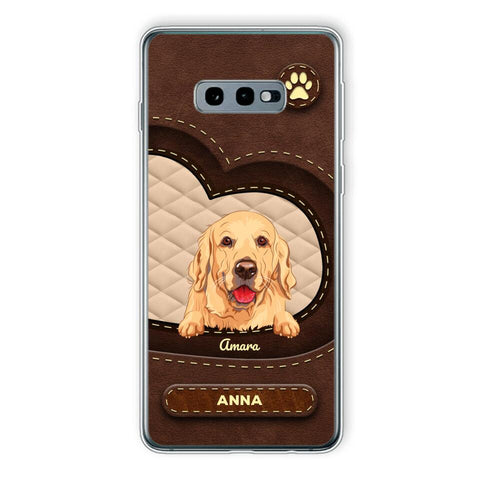 Personalisierte Handyhülle - Hunde & Katzen - Lederoptik