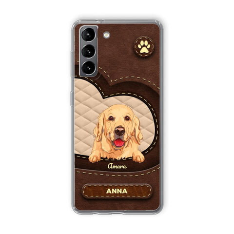 Personalisierte Handyhülle - Hunde & Katzen - Lederoptik