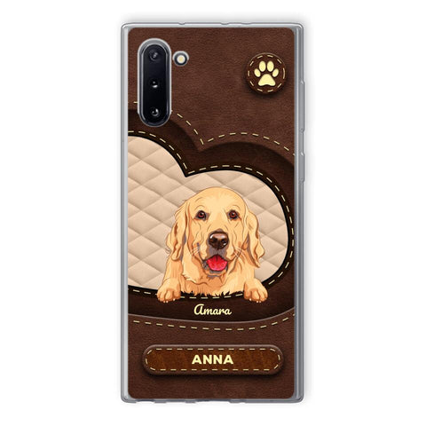 Personalisierte Handyhülle - Hunde & Katzen - Lederoptik