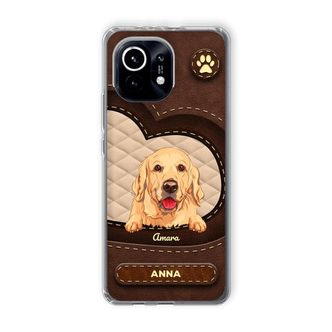 Personalisierte Handyhülle - Hunde & Katzen - Lederoptik