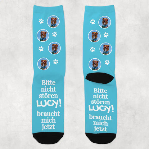 Bitte nicht stören - personalisierte Foto Socken - PawsLife
