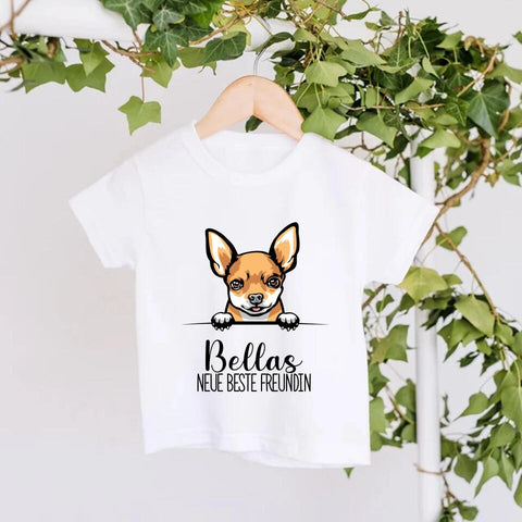 Neue beste Freundin - Personalisiertes Baby T-Shirt mit Haustier - PawsLife
