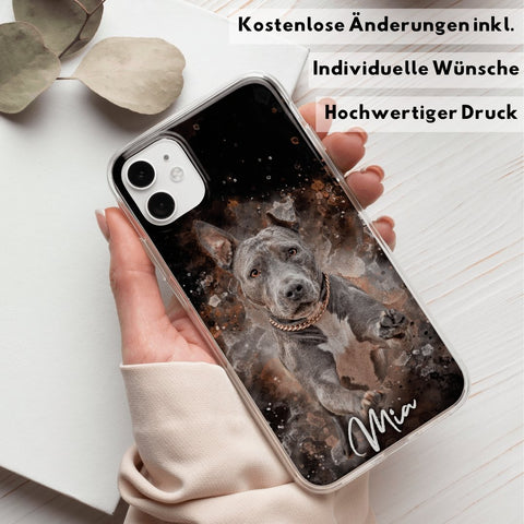 Personalisierte Portrait Handyhülle – Aquarell Stil - PawsLife