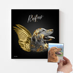 Personalisierte Portrait Leinwand - Goldener Engel Stil - PawsLife