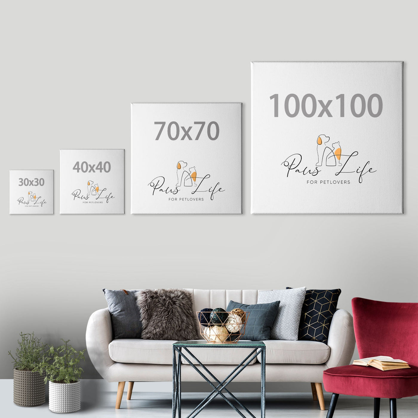 Personalisierte Portrait Leinwand - Goldener Engel Stil - PawsLife