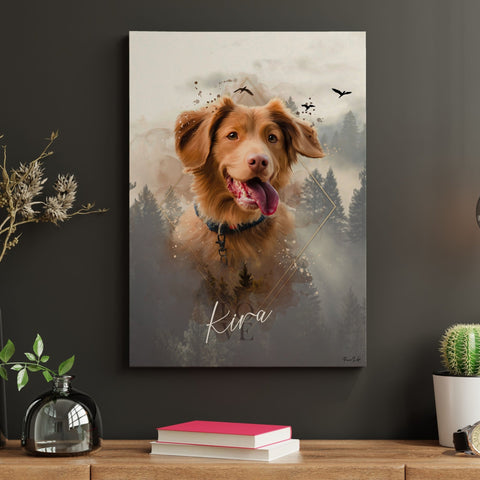 Personalisierte Portrait Leinwand - Natur Stil - PawsLife