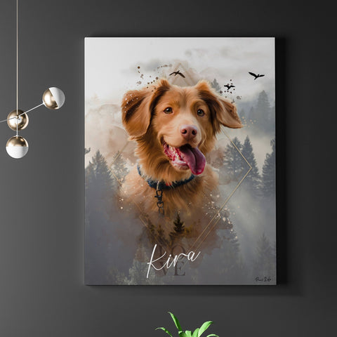 Personalisierte Portrait Leinwand - Natur Stil - PawsLife