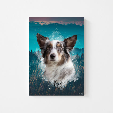 Personalisierte Portrait Leinwand - Natur Stil - PawsLife