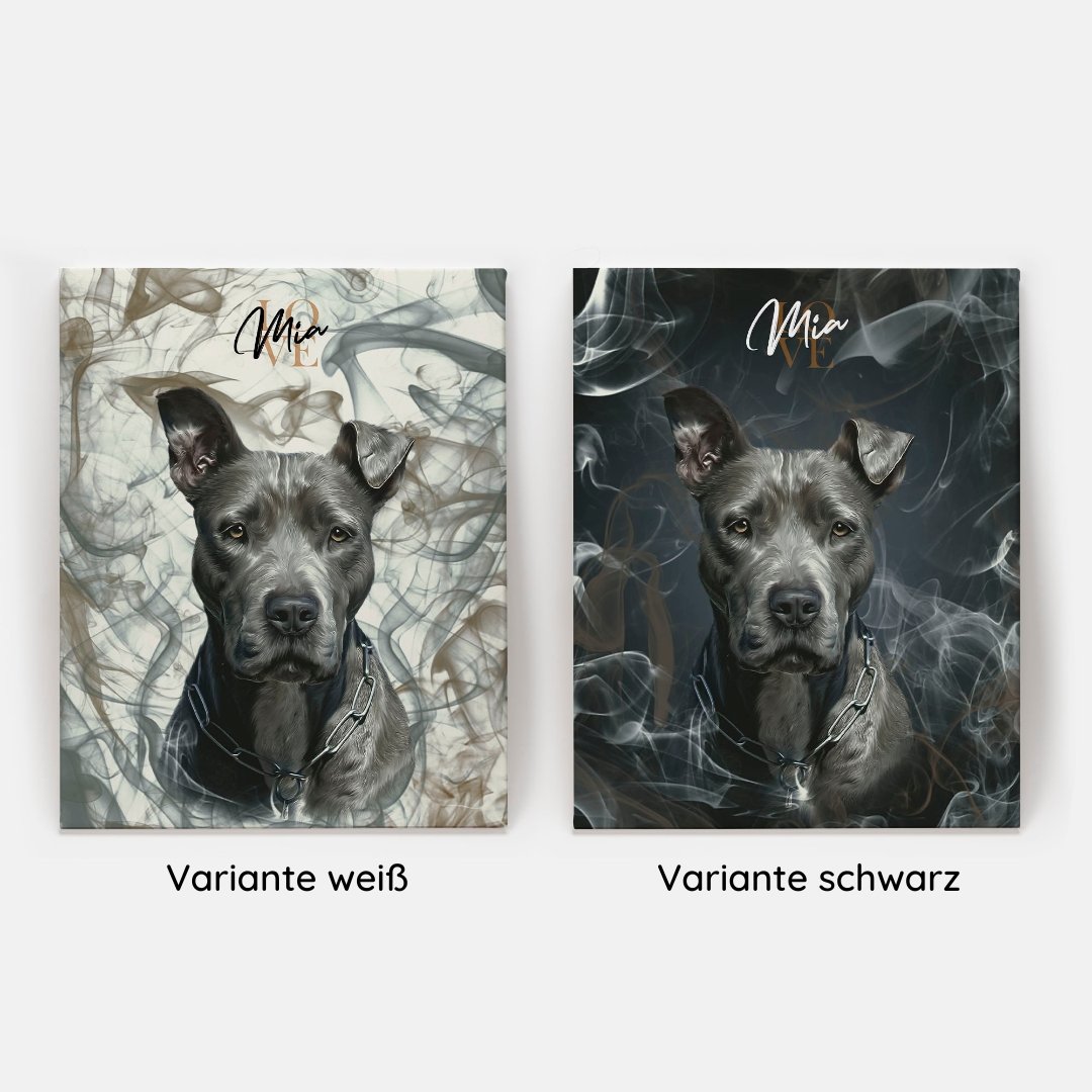 Personalisierte Portrait Leinwand - Rauch Stil - PawsLife