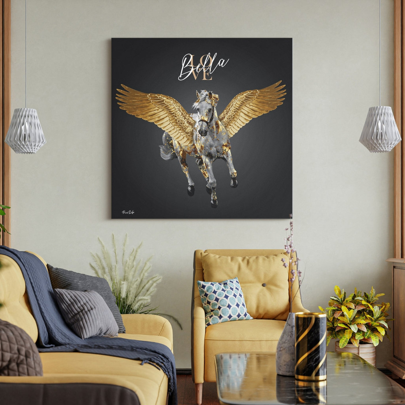 Personalisiertes Portrait - Goldener Engel Stil - PawsLife