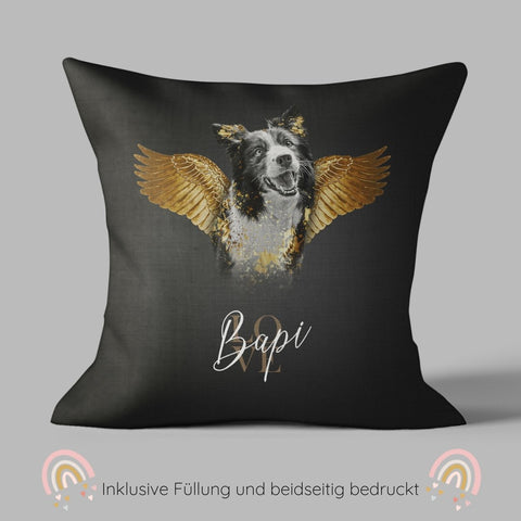 Personalisiertes Portrait Kissen - Goldener Engel Stil - PawsLife