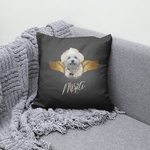 Personalisiertes Portrait Kissen - Goldener Engel Stil - PawsLife