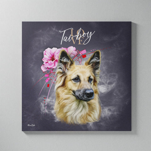 Personalisiertes Portrait - Pastell Floral Stil - PawsLife